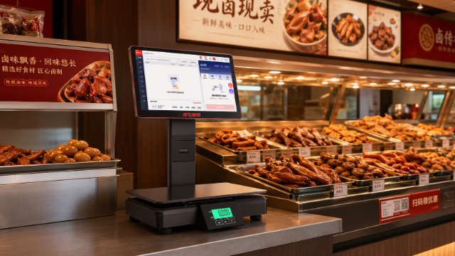 熟食卤味店称重收银秤推荐：想把 AI 识别、称重和收银放顺，可以先看京东收银D6称重收银AI一体秤